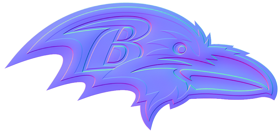 Baltimore Rravens Colorful Embossed Logo vinyl decal